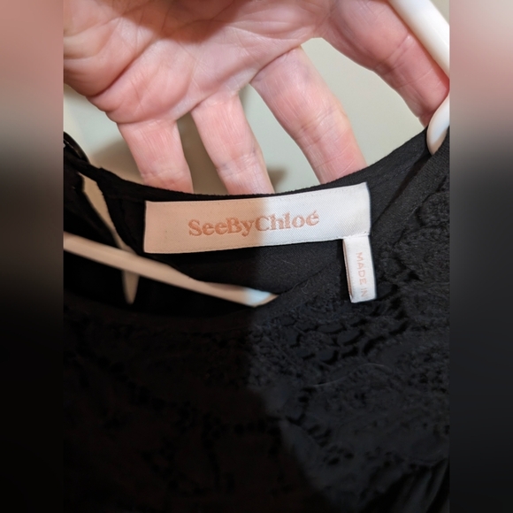 See by Chloe black babydoll dress with lace detailing - Picture 8 of 11